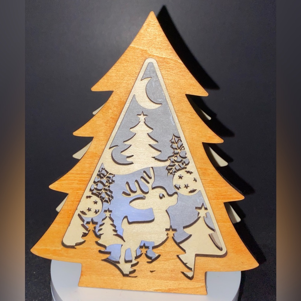 Laser engraved lantern with flameless candle🎄